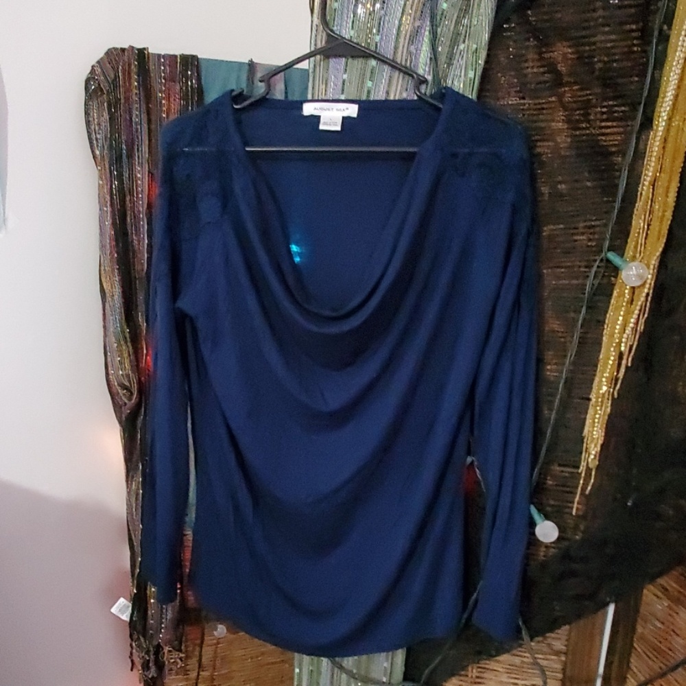 Cowl neck long sleeve blouse